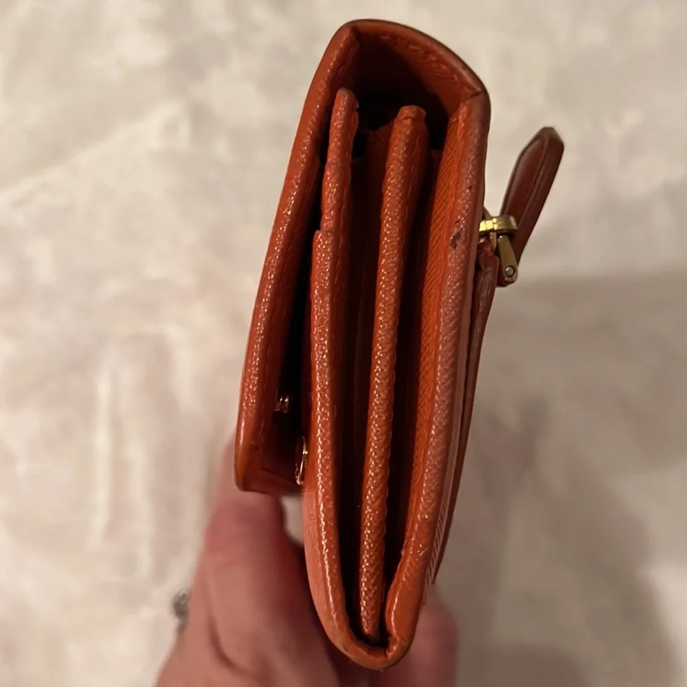 Authentic Orange Prada Wallet - Picture 14 of 16